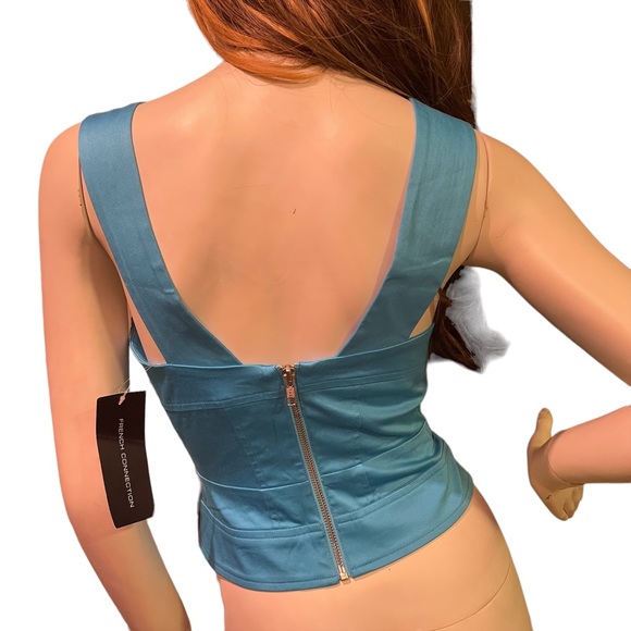 FRENCH CONNECTION BNWT SUMMER WIZARD CROP TOP SIZE 2 LAGOON BLUE - Picture 12 of 14
